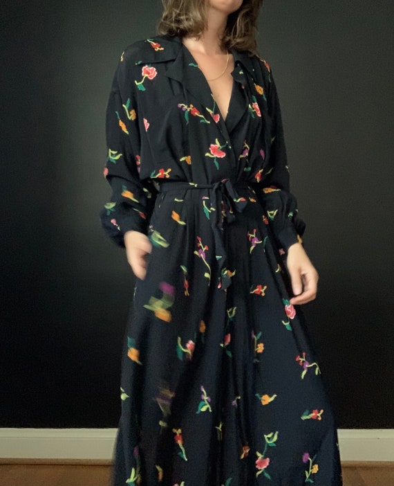 Vintage Norma KAMALI Floral Rayon Dress