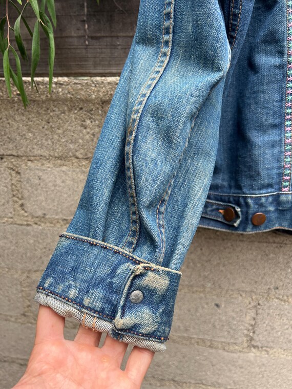 Vintage 60s 70s Wrangler Denim Jacket – Hand Embr… - image 6