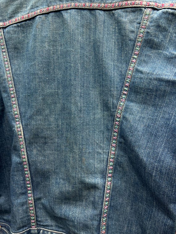 Vintage 60s 70s Wrangler Denim Jacket – Hand Embr… - image 8