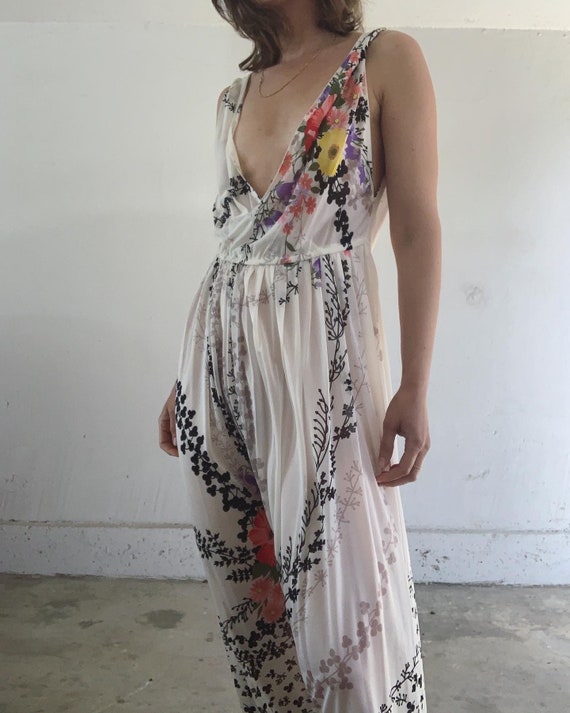 sheer floral dress