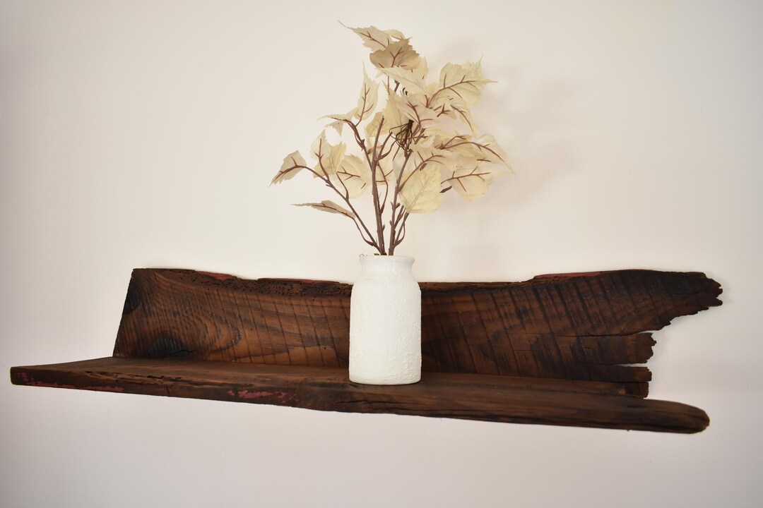 Rustic Barnwood Shelf Made of Distressed 200 Year Old Wood/ Barnwood ...