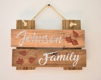 Personalized wall hanging, personalized wood wall hanging, personalized sign, wood sign, wall decor, rustic wall decor, autumn decor, fall