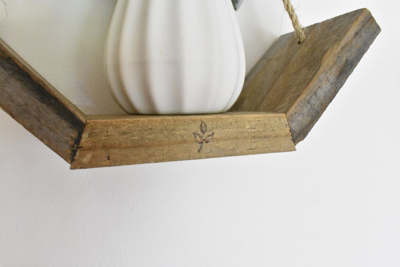 Hanging Plant holder, Rustic wood wall shelf, small shelf, small wall shelf, plant holder, plant shelf, mothers gift, gift for teen, shelf image 2