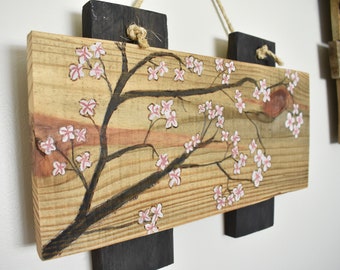 Cherry Blossom Wall Decor, Wooden wall decor, wood wall hanging, wall hanging, wooden decor, cherry blossom, wall art, floral wall art