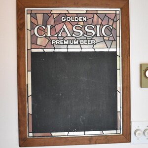 Vintage Golden Classic Beer Sign Chalkboard | Schmidt Brewery Philadelphia Bar Decor | Framed Brewery Wall Decor | Mancave Pub Sign