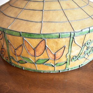Vintage 1970s Coca-Cola Fiberglass Hanging Lampshade - Large 19” Stained Glass Style - Rare Breweriana / Diner Decor image 4