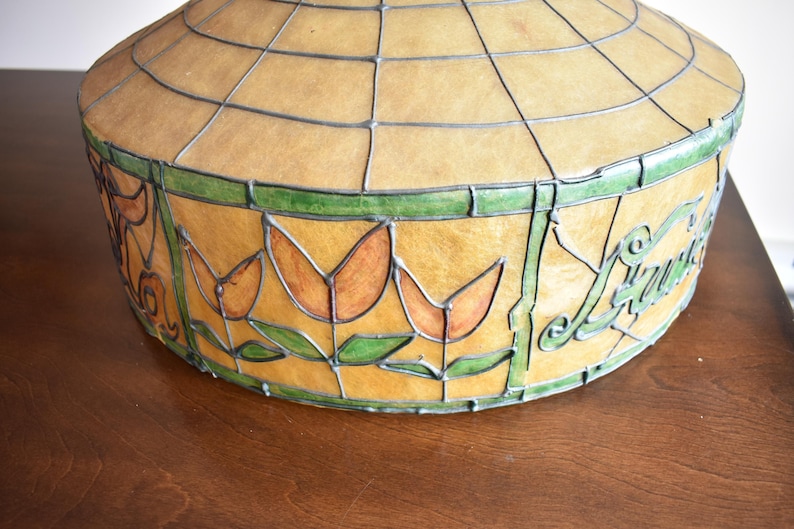 Vintage 1970s Coca-Cola Fiberglass Hanging Lampshade - Large 19” Stained Glass Style - Rare Breweriana / Diner Decor image 4