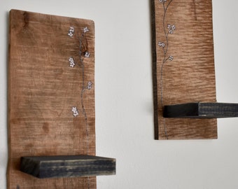 Rustic Home Decor,Farmhouse Decor, Set of Sconces, wall sconces, Sconces, Gift for her, Wood Sconces, Rustic Decor, mothers day gift