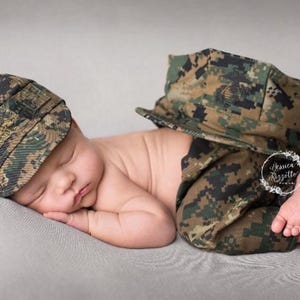 Marine Inspired Baby Military SET -  Woodland or desert Camo