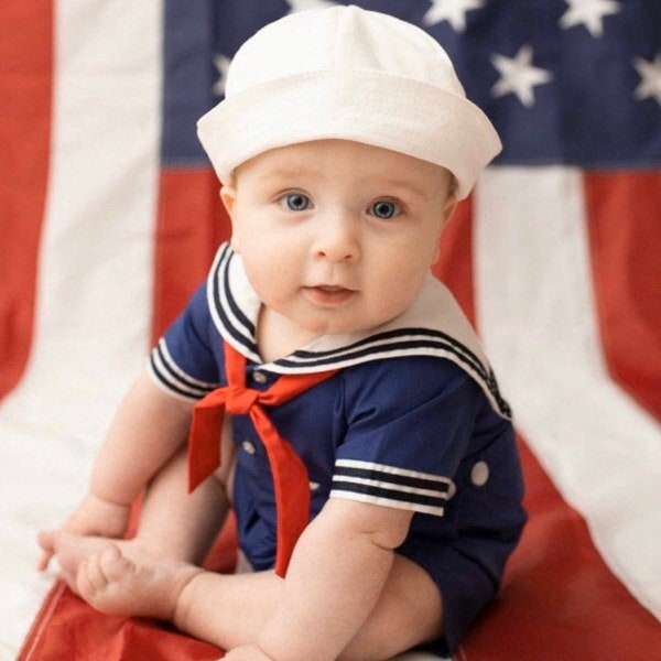 Littlest Sailor Hat - Military Sailor Hat - Newborn Sailor