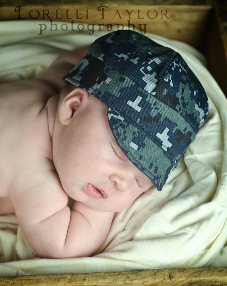 NAVY Inspired Infant Military Caps Military Baby Navy Baby Etsy