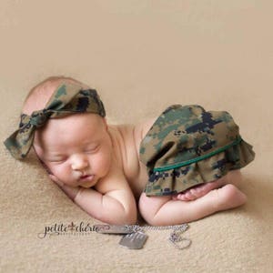 Military inspired Newborn Skirt and Knotted Headband, Marines, Navy, Air Force, Coast Guard