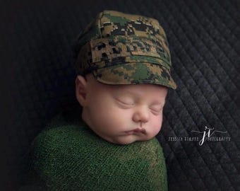 Marine Inspired Baby Military Caps, Marine Baby, Marine Hat, Military Baby