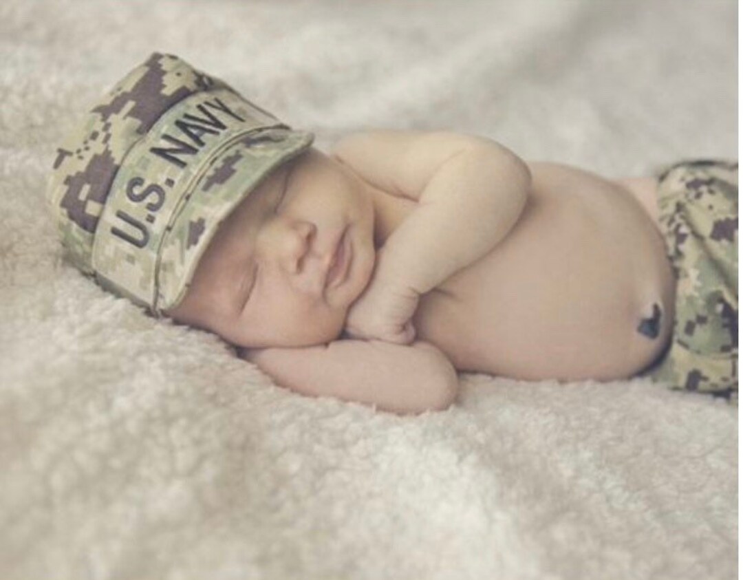 Navy Inspired Baby Military SET - Navy Baby Camo - Etsy