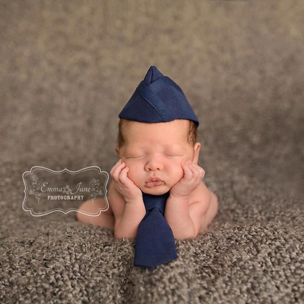 Infant Flight Cap with Tie Set, Air Force Flight Cap, Air Force Baby, Marine Flight Cap, Garrison Cap, Military Baby