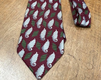 Vintage Tino Cosma silk men's tie - burgundy, grey, green silk necktie