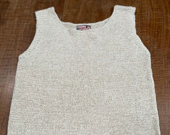 April Cornell knitted oatmeal-color tank top or pullover vest - Women’s Medium