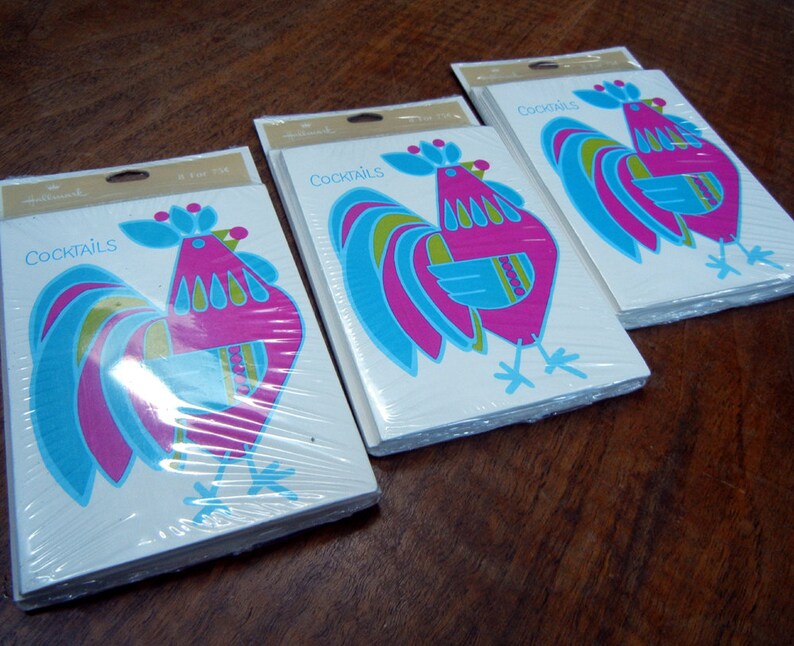24 Vintage 1970s cocktail invitations unused old stock 3 packs of 8 each