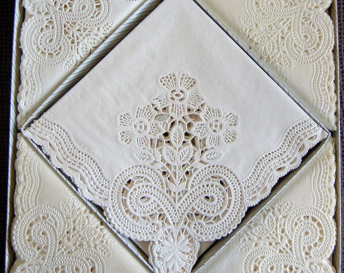 48 Devon Lace Paper Napkins by Freund Mayer Etsy