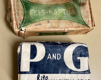 1940s Fels Naptha and P&G laundry soap bar - WWII laundry soap