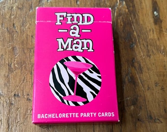 Vintage Find a Man bachelorette party card game - NOS deck of cards for hen party