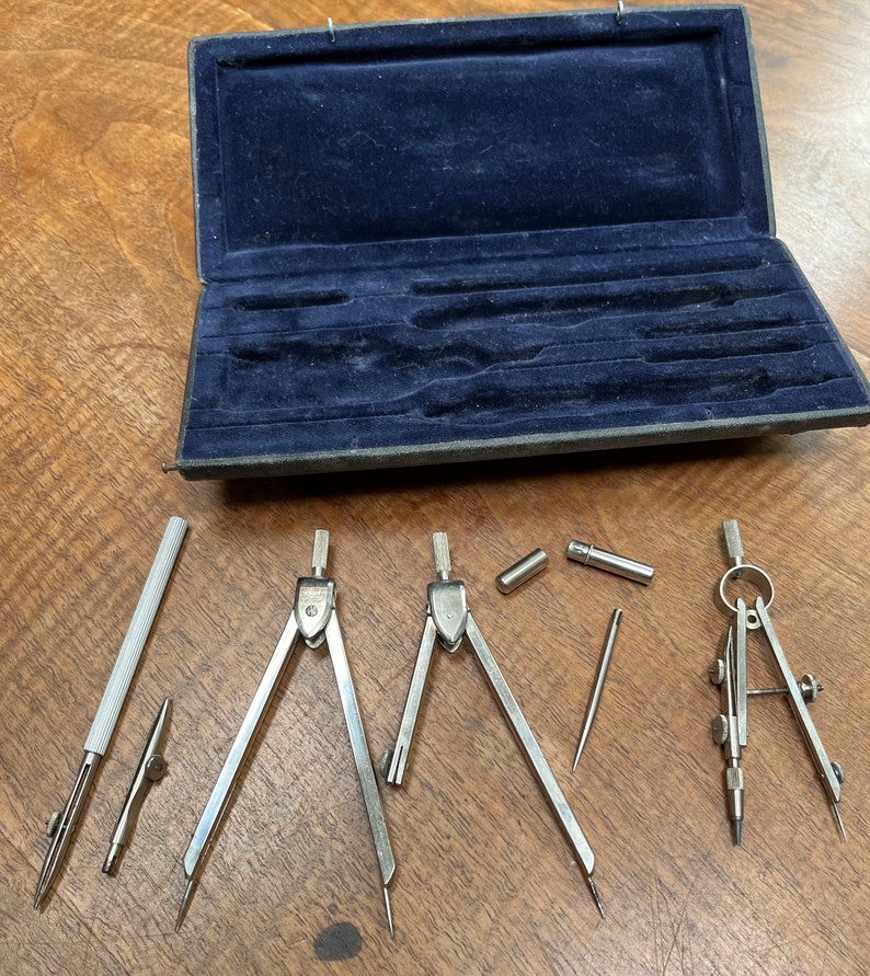 Vintage Geometry Set, Drafting Set KIN 527-B, Made in Czechoslovakia - Etsy