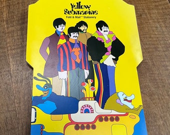 2005 Yellow Submarine Fold and Mail stationery pad - tear off stationery and envelope combo - five different designs designs