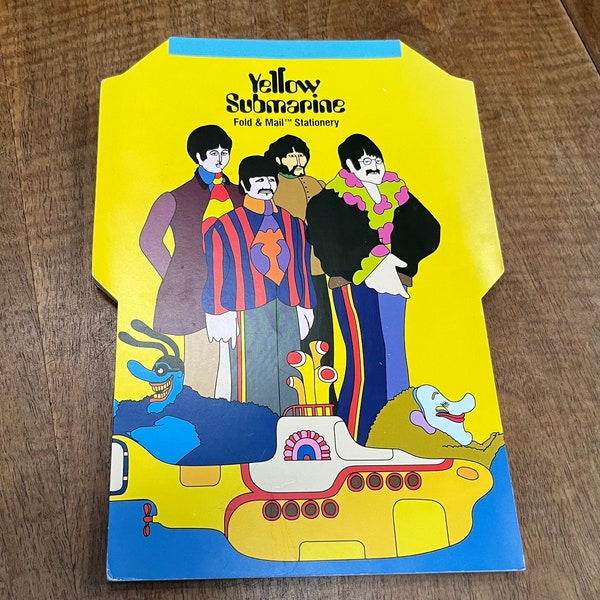 2005 Yellow Submarine Fold and Mail stationery pad - tear off stationery and envelope combo - five different designs