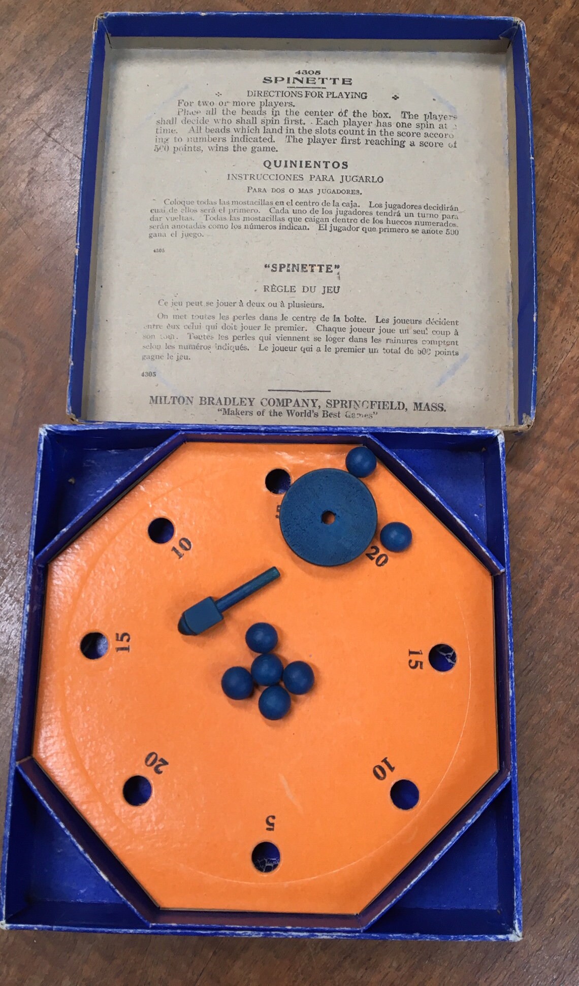 Mid-century Board Game Spinette by Milton Bradley 