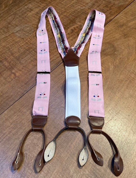Vintage button suspenders - cricket and croquet th