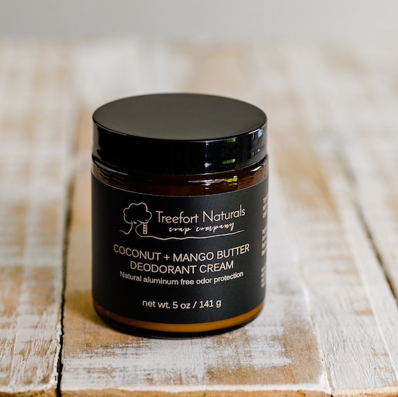 Coconut Mango Butter Deodorant Cream: All Natural, Aluminum-Free
