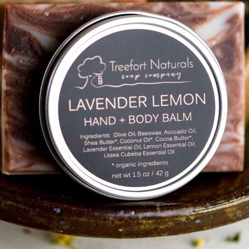 Hand Body Balm Lavender Lemon or Eucalyptus Mint moisturizer, hand balm image 2