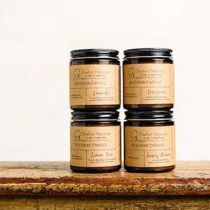 Natural Beeswax Candle - Lightly scented, essential oils