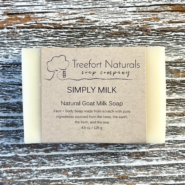 Simply Milk Unscented soap - Handmade Cold Process Soap, goat milk soap, All Natural, fragrance-free soap