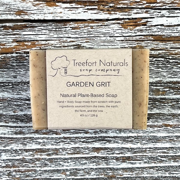 Garden Grit Soap - Handmade Cold Process, All Natural, vegan, essential oils, exfoliating soap, kitchen soap, gardener's soap