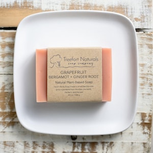 Grapefruit Bergamotte + Ingwerwurzel Seife - Handgemachtes Kaltverfahren, ganz natürlich, vegan, ätherische Öle