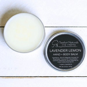 Hand Body Balm Lavender Lemon or Eucalyptus Mint moisturizer, hand balm image 1