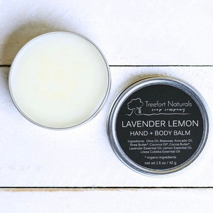 Hand + Body Balm - Lavender Lemon or Eucalyptus Mint moisturizer, hand balm