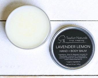 Hand + Body Balm - Lavender Lemon or Eucalyptus Mint moisturizer, hand balm