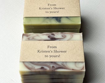 Handmade Custom Soap Favors, Wedding favors, baby shower favors, All Natural soap, Organic, large guest size bars, Made to Order
