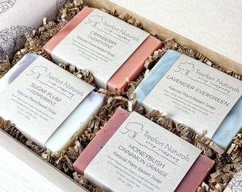 All Natural Soap Gift Box: 4-Bar Cold Process Soap Set