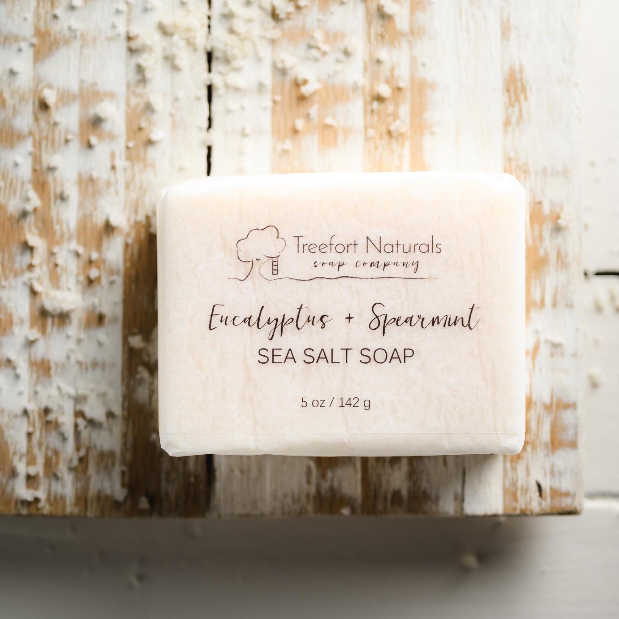 Handmade Sea Salt Soap Bar: Coconut Milk, Spearmint Eucalyptus - Etsy