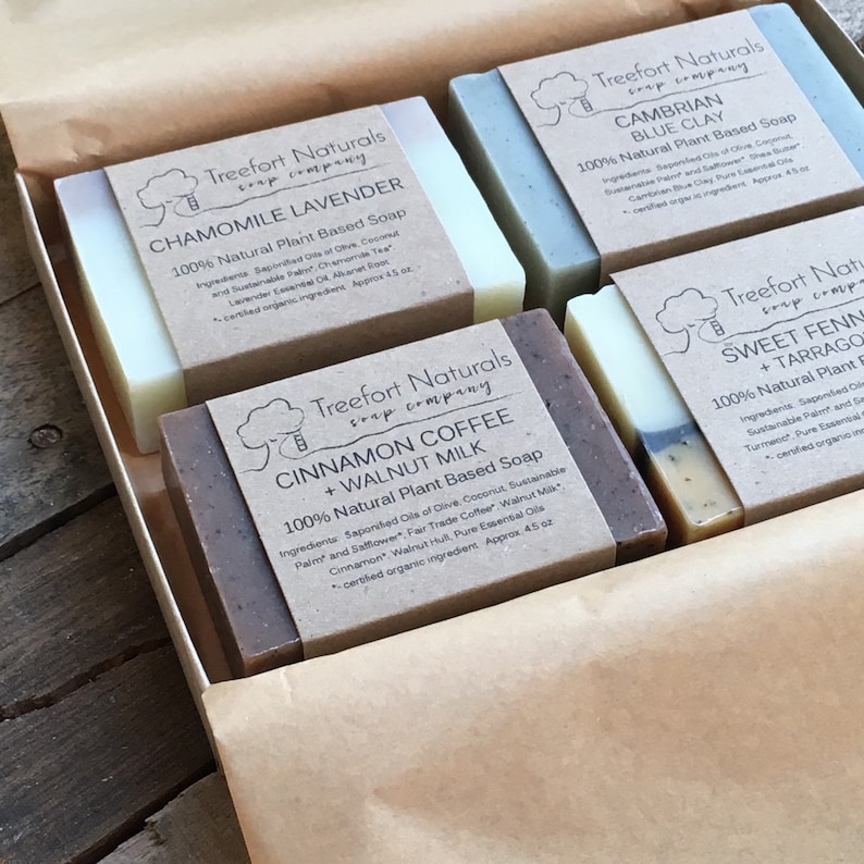 Soap Gift Box 4 Bar Soap Set All Natural Soap Giftholiday Etsy
