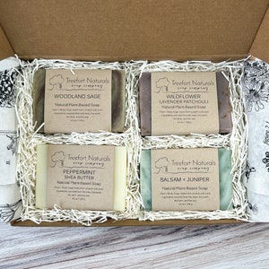 Soap Gift Box - 4 bar Soap Set, All Natural Soap Gift, Hostess Gift, Teacher Gift, Holiday gift