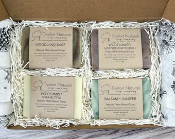 Soap Gift Box - 4 bar Soap Set, All Natural Soap Gift, Hostess Gift, Teacher Gift, Holiday gift