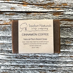 Cinnamon Coffee Soap - Handmade Cold Process, Organic, All Natural, scented, vegan, coconut milk soap, exfoliating soap