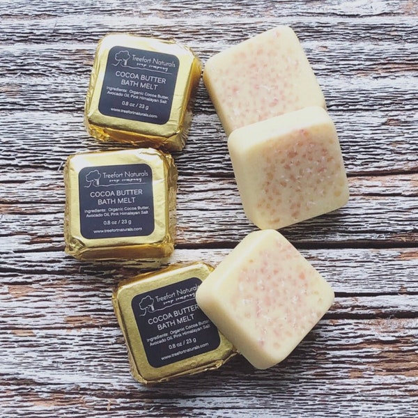 Cocoa Butter Bath Melts - natural bath oil, tub truffle