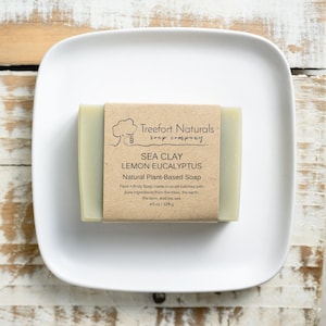 Sea Clay Lemon Eucalyptus Soap - Handmade Cold Process, All Natural, vegan, essential oils