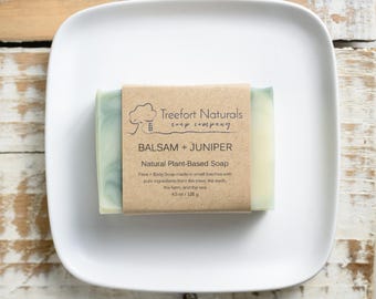 Balsam + Juniper Soap - Handcrafted cold process soap, Organic, Natural, Plant-based, Essential Oils