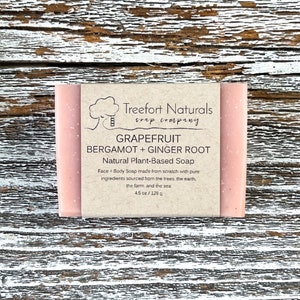 Grapefruit Bergamot + Ginger Root soap - Handmade Cold Process, All Natural, vegan, essential oils